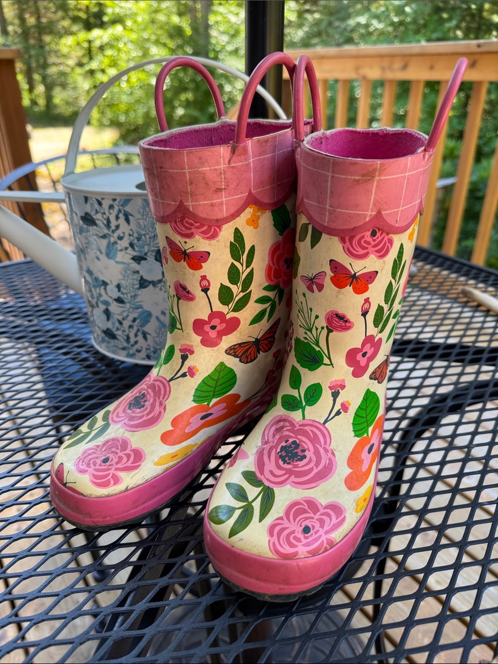 Stephen Joseph Girls Pink Floral boots